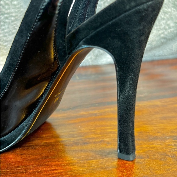 Charles Jourdan Paris black, patent leather stiletto heels. Size 9. - Picture 6 of 10
